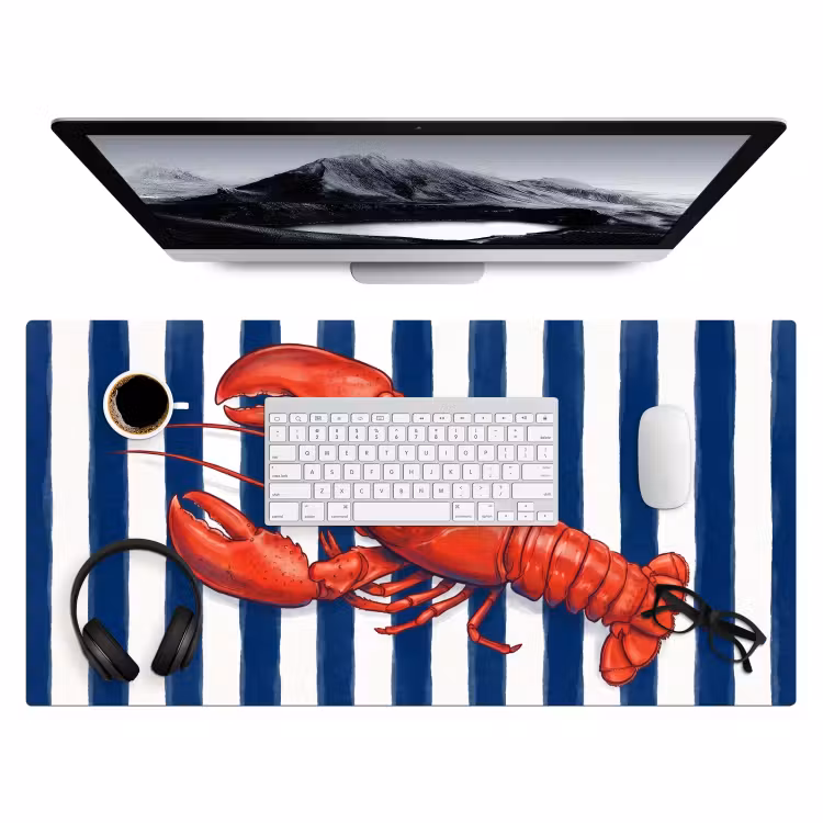 Schaaldier - Kreeft - Marine - Illustratie - Rood Muismat XXL klein -3d
