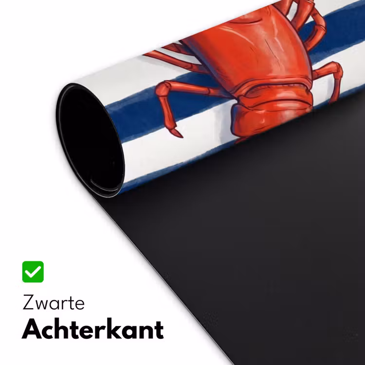 Schaaldier - Kreeft - Marine - Illustratie - Rood Muismat XXL klein -sfeer2