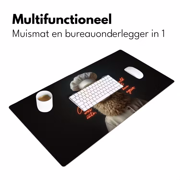 Schaap - Kokskleding - Neon - Quote Muismat XXL klein -sfeer4