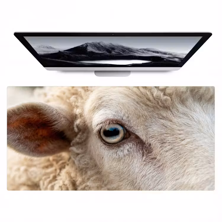 Schaap - Oog - Wit Muismat XXL klein -zzz3d
