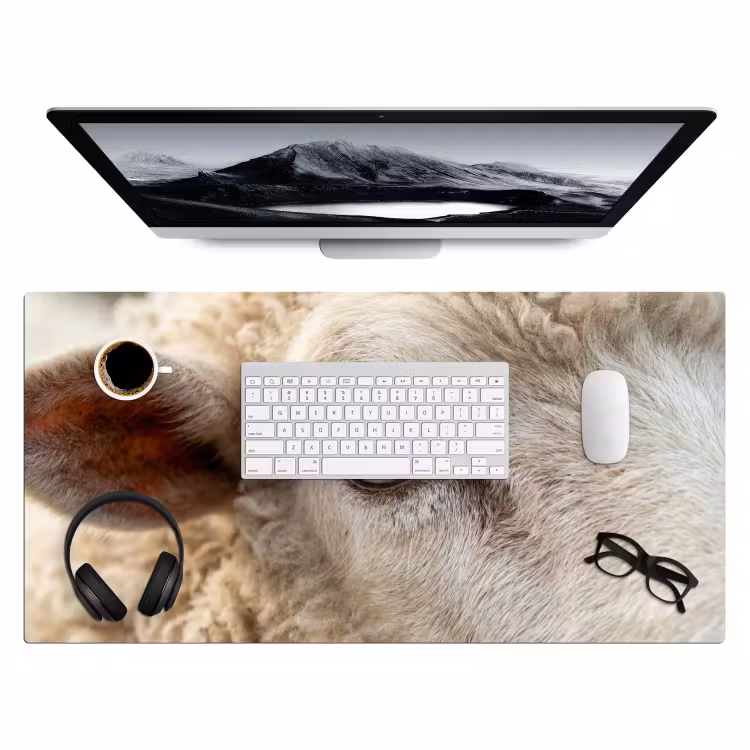 Schaap - Oog - Wit Muismat XXL klein -3d