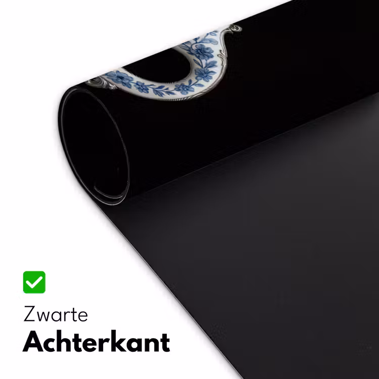 Schaar - Delfts blauw - Zwart Muismat XXL klein -sfeer2