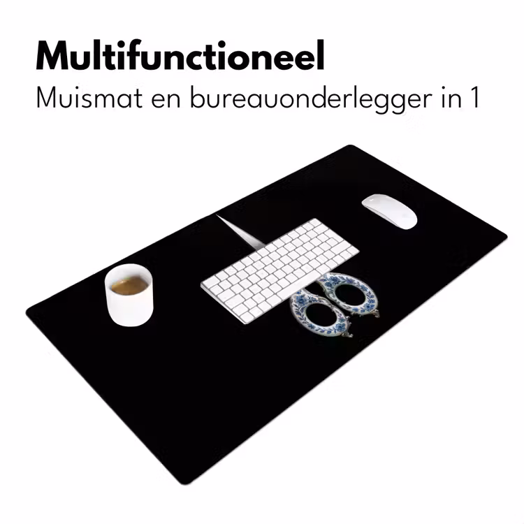 Schaar - Delfts blauw - Zwart Muismat XXL klein -sfeer4