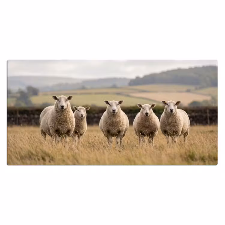 Schapen - Weidenlandschap - Heuvels Muismat XXL klein -3d_leeg