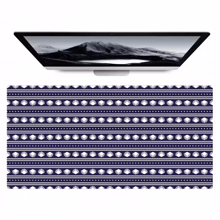 Schelp - Nautisch - Blauw - Wit Muismat XXL klein 681 -zzz3d