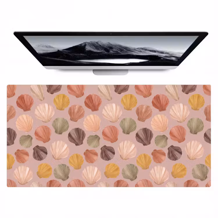 Schelp - Patroon - Zee - Aquarel - Aardetinten Muismat XXL klein -zzz3d