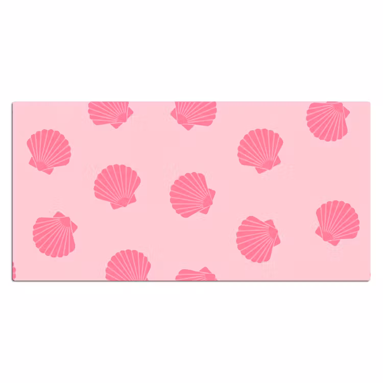 Schelp - Patroon - Zee - Modern - Roze Muismat XXL klein -3d_leeg