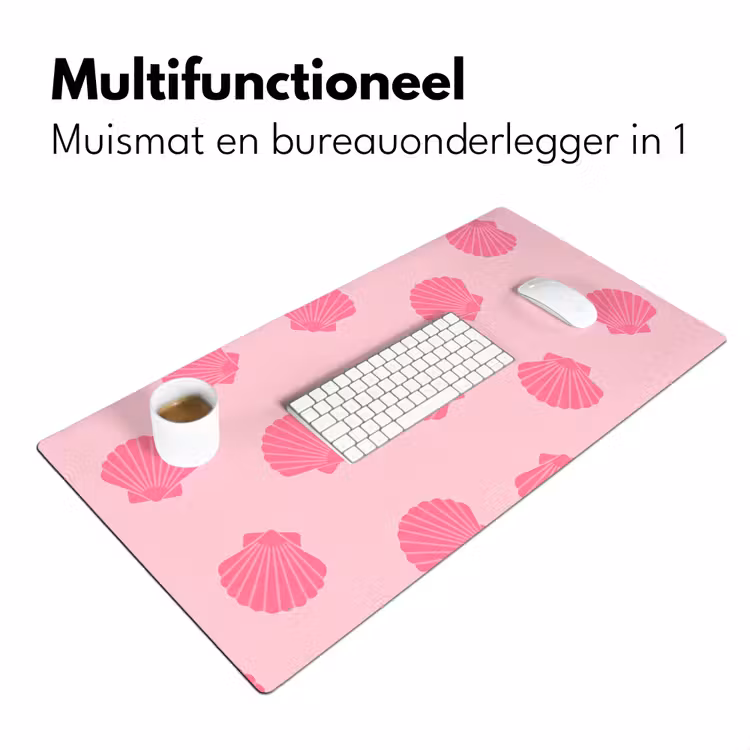 Schelp - Patroon - Zee - Modern - Roze Muismat XXL klein -sfeer4