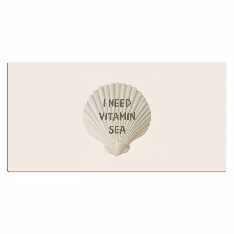 Schelp - Quote - Groen Muismat XXL klein -3d_leeg