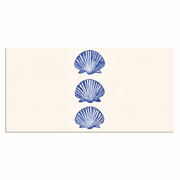 Schelpen - Blauw - Patroon Muismat XXL klein -3d_leeg