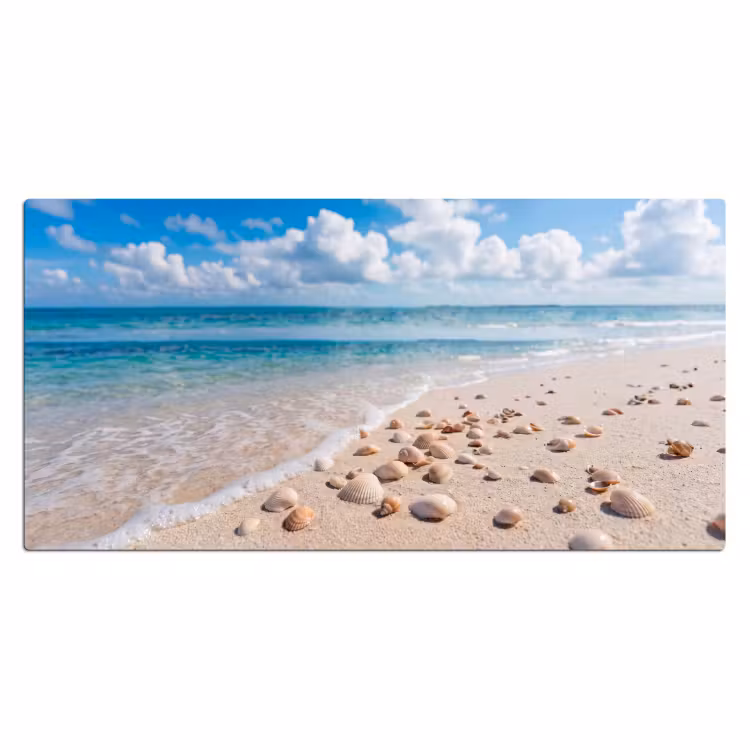 Schelpen - Strand - Natuur - Beige Muismat XXL klein -3d_leeg