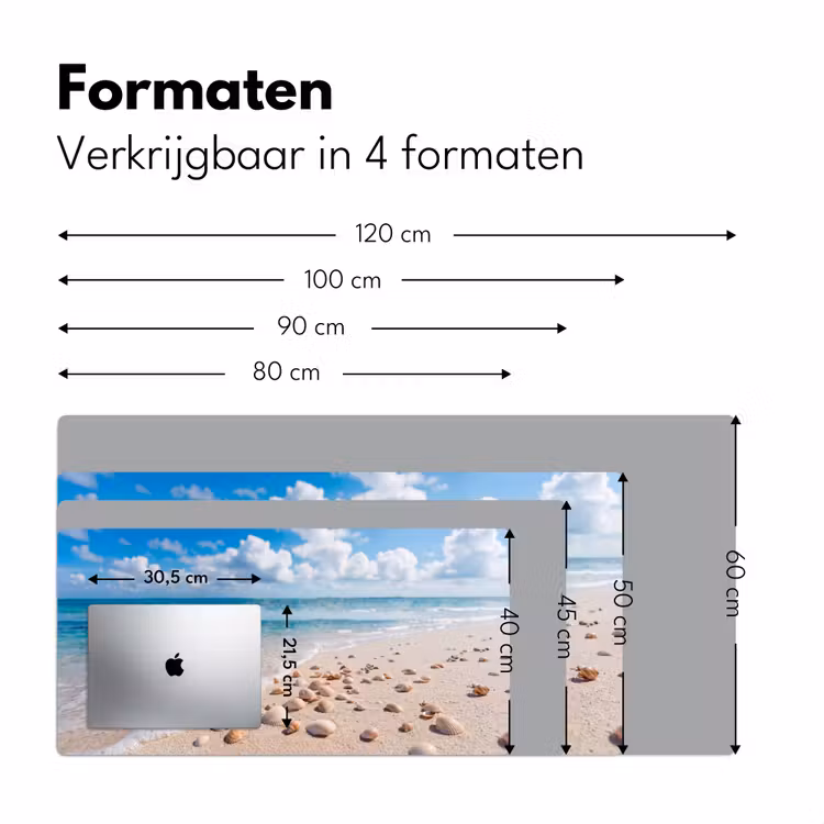 Schelpen - Strand - Natuur - Beige Muismat XXL klein -sfeer5