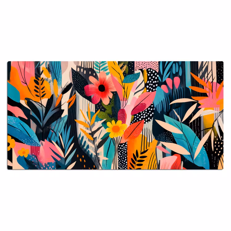 Schilderij - Abstract - Bloemen - Roze Muismat XXL klein -3d_leeg