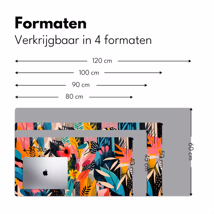 Schilderij - Abstract - Bloemen - Roze Muismat XXL klein -sfeer5