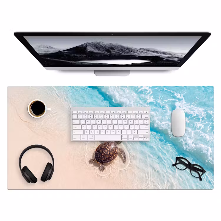 Schildpad - Helder water - Strand - Dieren - Natuur Muismat XXL klein -3d