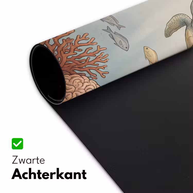 Schildpad - Onderwater - Natuur - Illustratie Muismat XXL klein -sfeer2