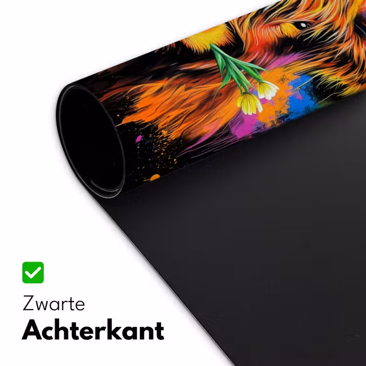 Schotse Hooglander - Graffiti - Kleurrijk - Bloem - Dieren Muismat XXL klein -sfeer2