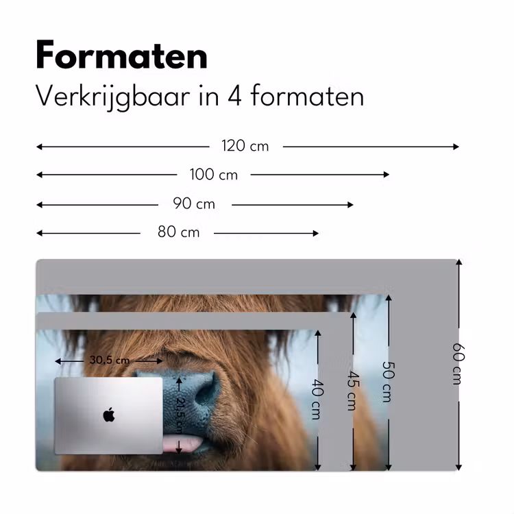Schotse hooglander - Neus - Bruin Muismat XXL klein -sfeer5