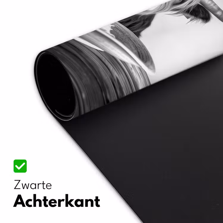 Schotse Hooglander - Spaghetti - Dieren - Zwart wit Muismat XXL klein -sfeer2