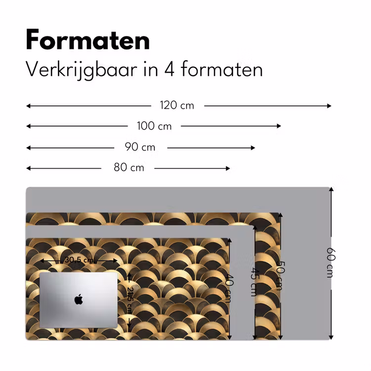 Schubben - Structuur - Goud Muismat XXL klein 681 -sfeer5