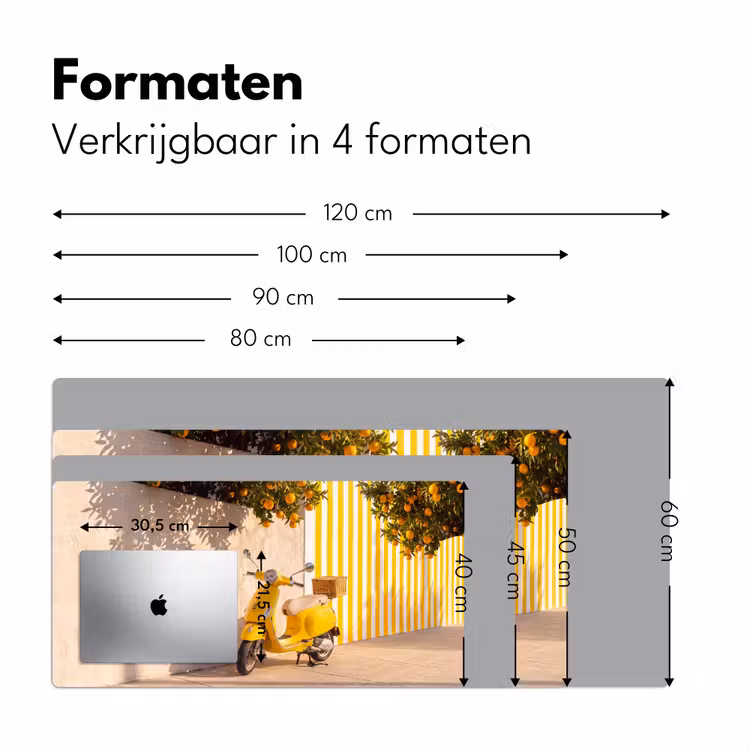 Scooter - Natuur - Zomer - Geel - Mediterraan Muismat XXL klein -sfeer5
