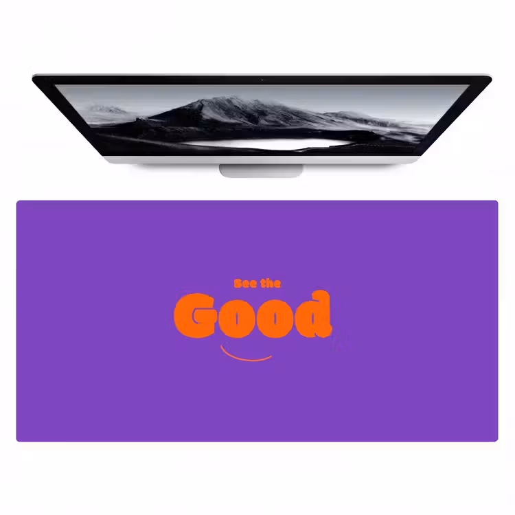 See the good - Oranje - Paars - Smiley Muismat XXL klein -zzz3d
