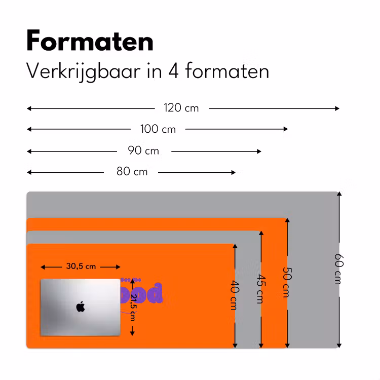 See the good - Paars - Oranje - Smiley Muismat XXL klein -sfeer5