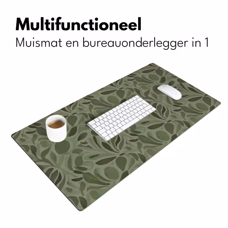 Sereen - Bladeren - Groen Muismat XXL klein 681 -sfeer4