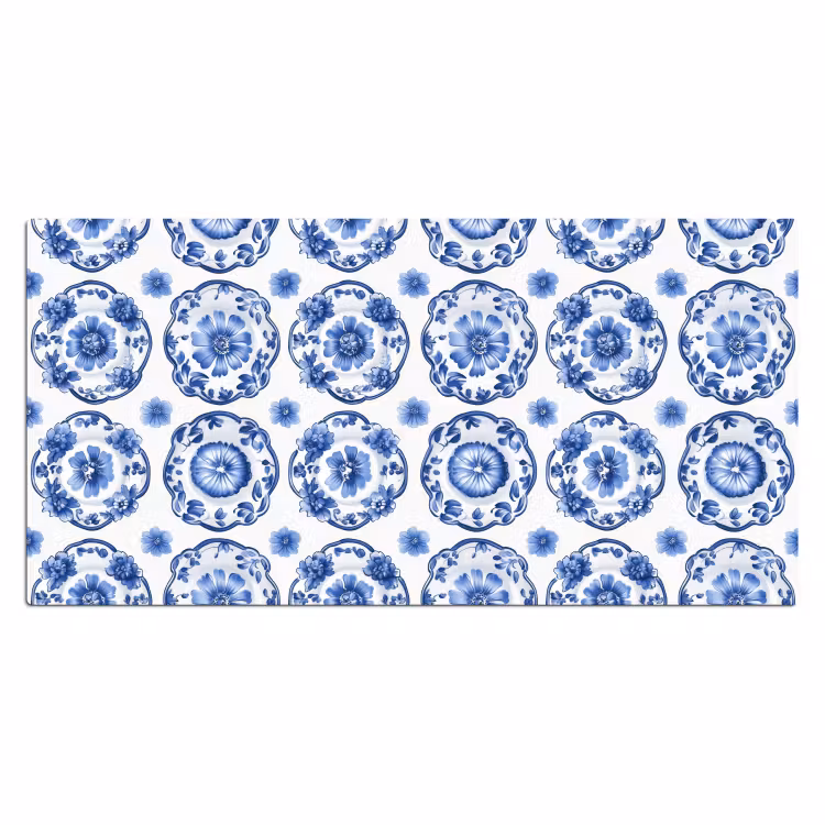 Sierborden - Bloemen - Blauw Muismat XXL klein 681 -3d_leeg