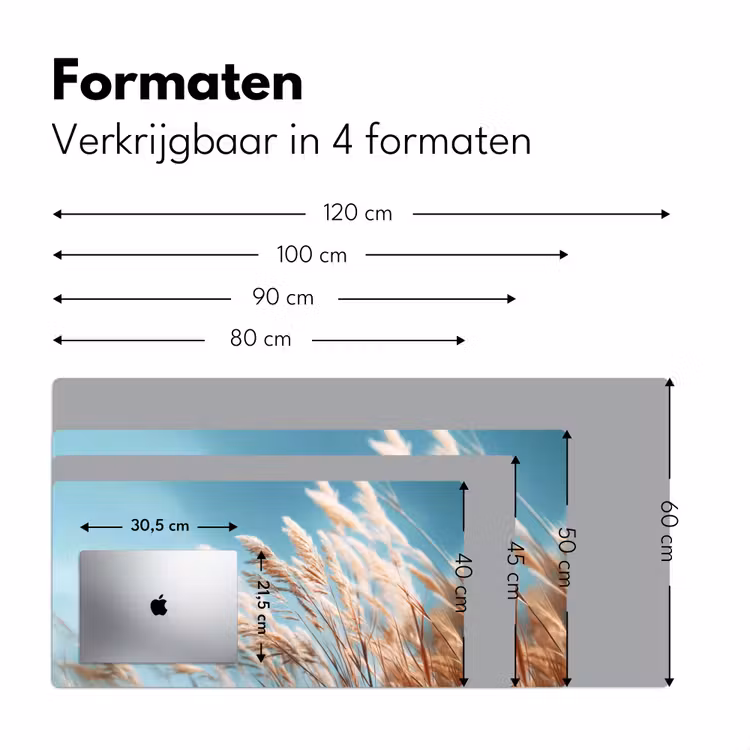 Siergras - Wind - Lichtbruin Muismat XXL klein -sfeer5