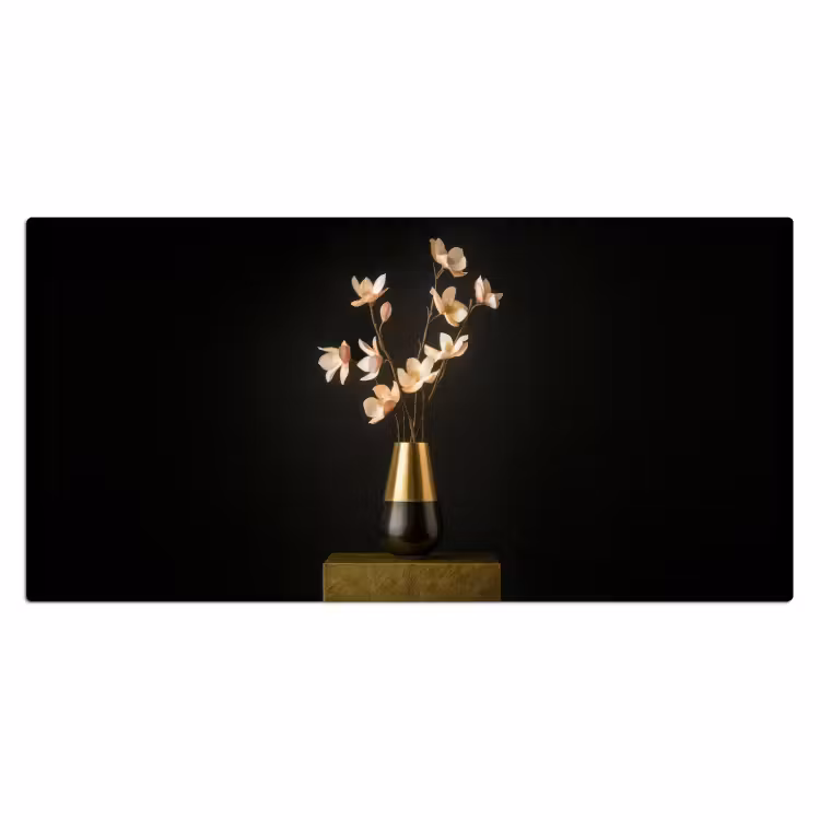 Sierlijk - Boeket - Goud - Vaas Muismat XXL klein -3d_leeg