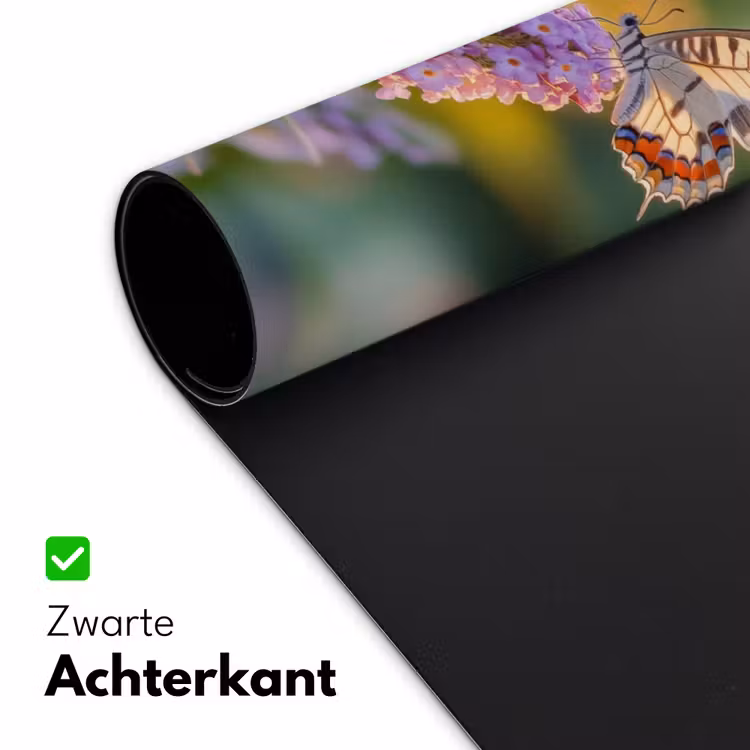 Sierlijke - Vlinder - Paarse - Bloemen Muismat XXL klein -sfeer2