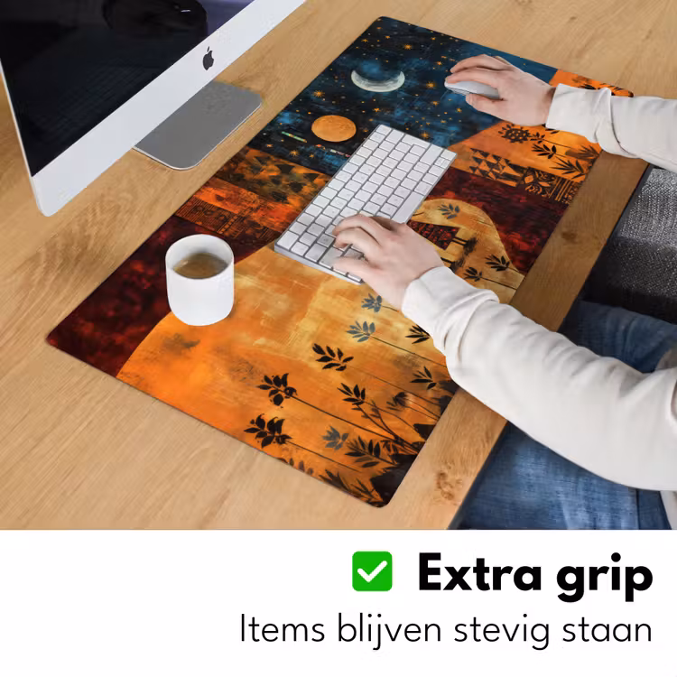 Silhouetten - Abstract - Zon - Maan Muismat XXL klein -sfeer3
