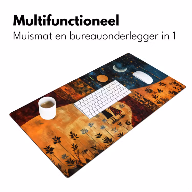 Silhouetten - Abstract - Zon - Maan Muismat XXL klein -sfeer4