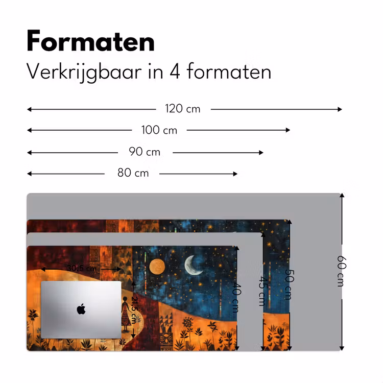 Silhouetten - Abstract - Zon - Maan Muismat XXL klein -sfeer5