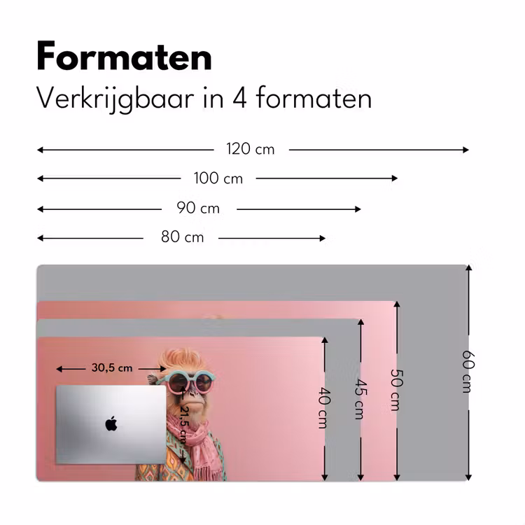 Sjaal - Aap - Zonnebril - Jasje Muismat XXL klein -sfeer5