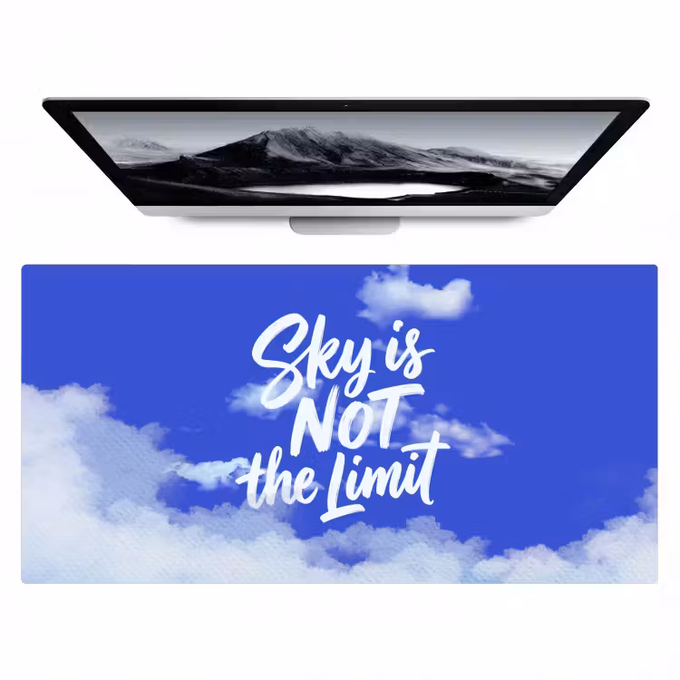 Sky is not the limit - Blauwe lucht - Wolken Muismat XXL klein -zzz3d