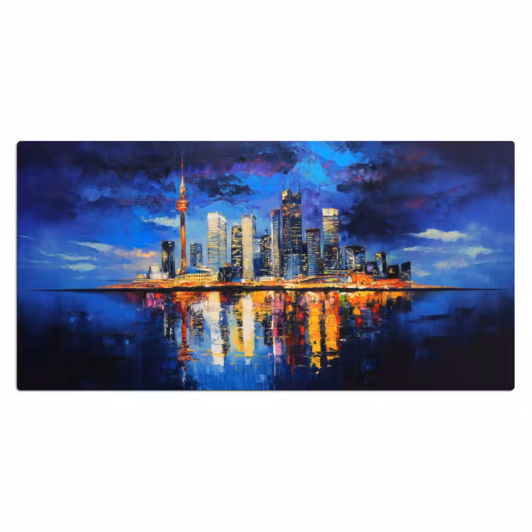 Skyline Toronto - Modern - Stadslicht - Blauw Muismat XXL klein -3d_leeg