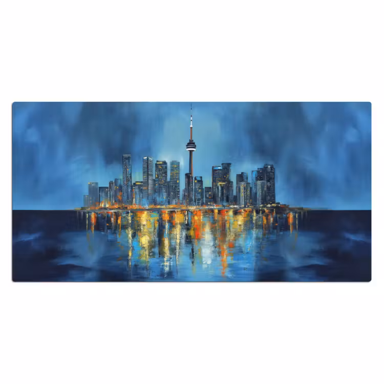 Skyline Toronto - Water - Stadslichten - Toren Muismat XXL klein -3d_leeg