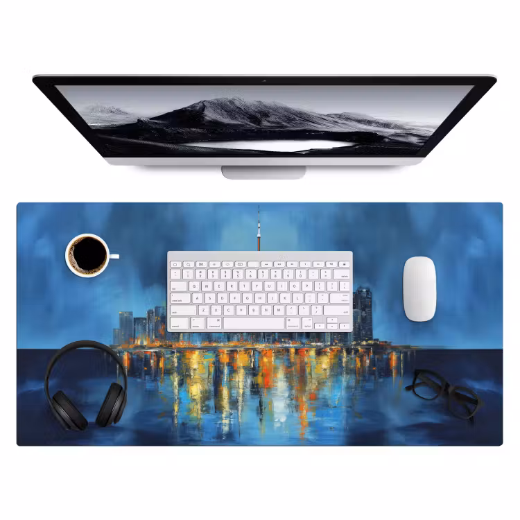 Skyline Toronto - Water - Stadslichten - Toren Muismat XXL klein -3d