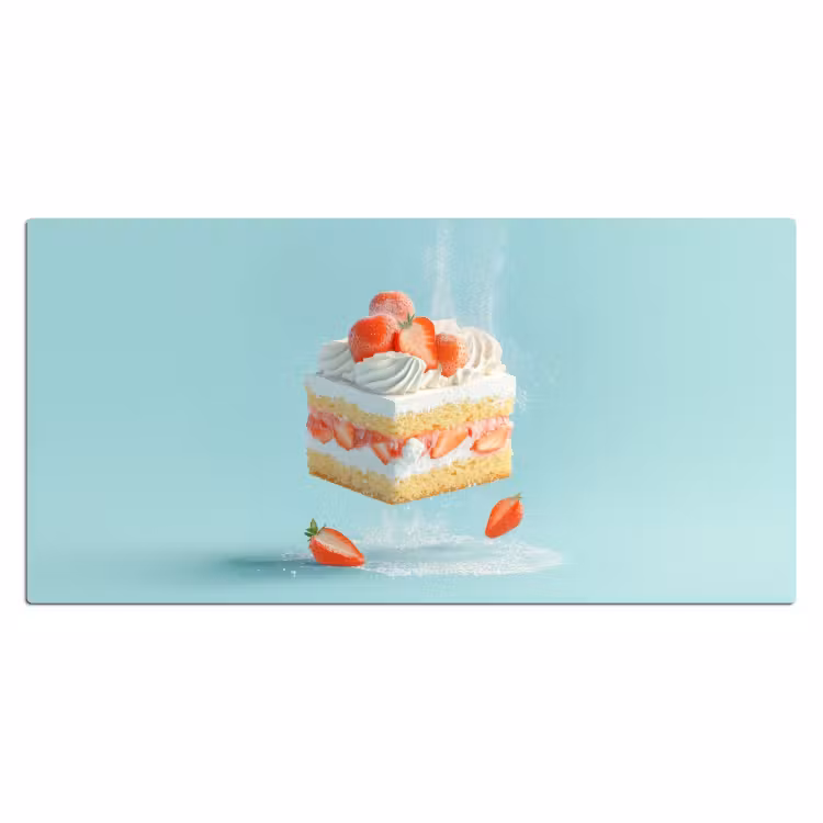 Slagroom - Taart - Blauw - Eten Muismat XXL klein -3d_leeg