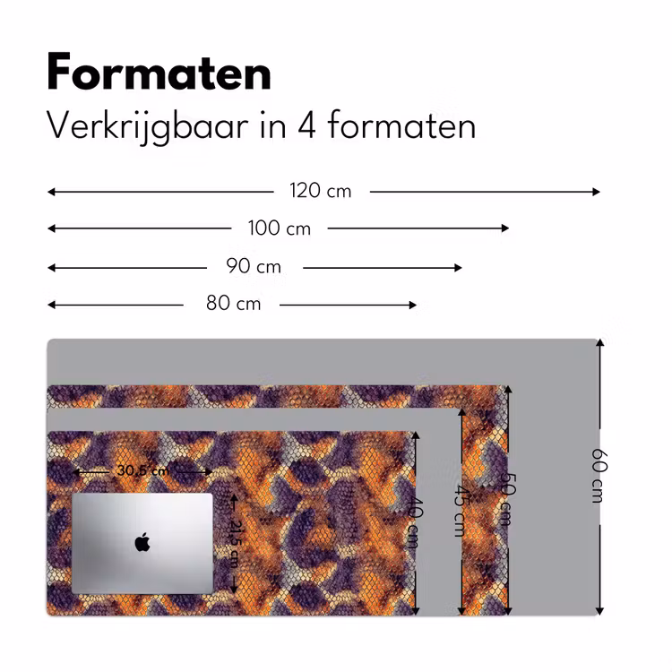 Slang - Schubben - Kleurrijk Muismat XXL klein 681 -sfeer5