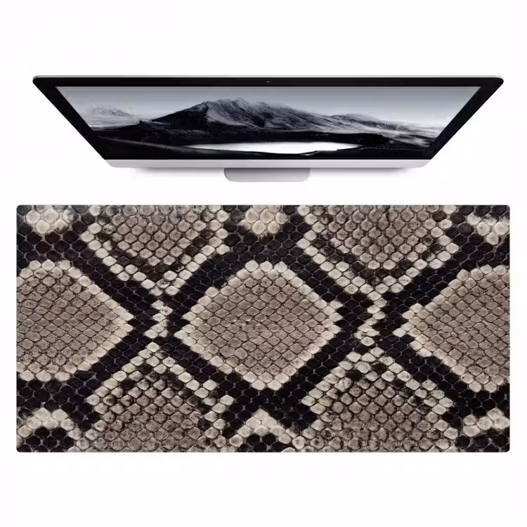 Slangenleer - Patroon - Beige Muismat XXL klein -zzz3d