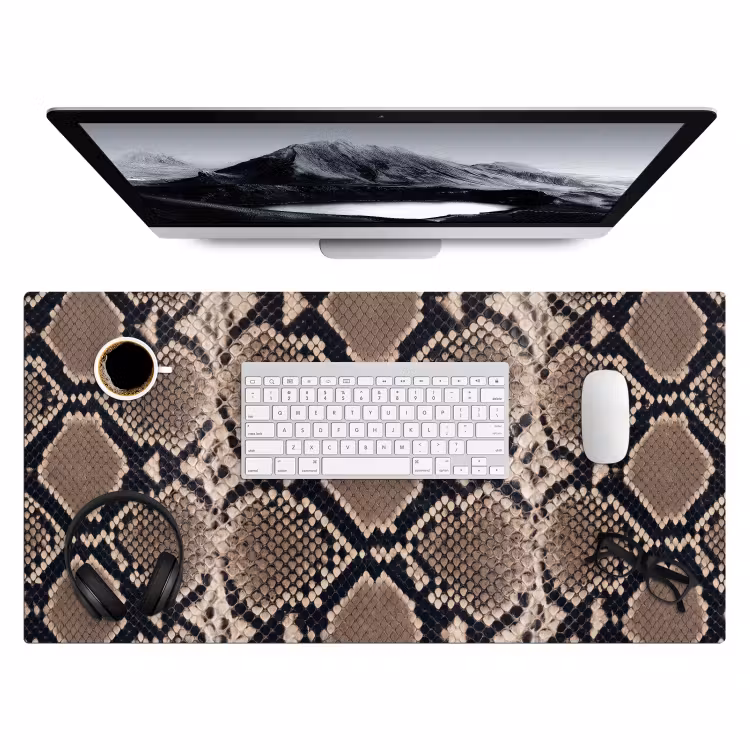 Slangenprint - Python - Bruin Muismat XXL klein -3d