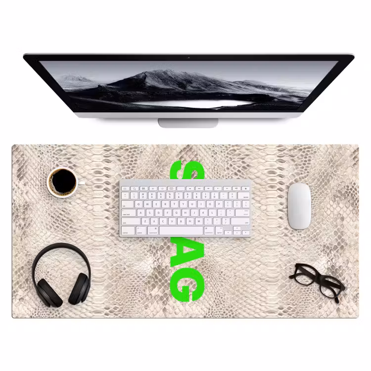Slangenprint - SWAG - Neon - Groen Muismat XXL klein -3d