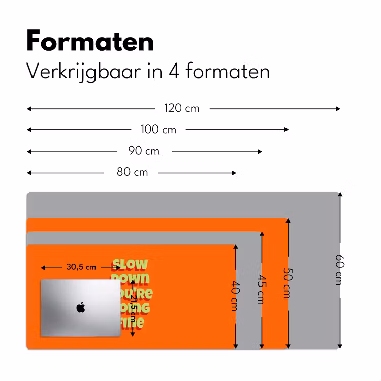 Slow down you're doing fine - Oranje - Simple Muismat XXL klein -sfeer5