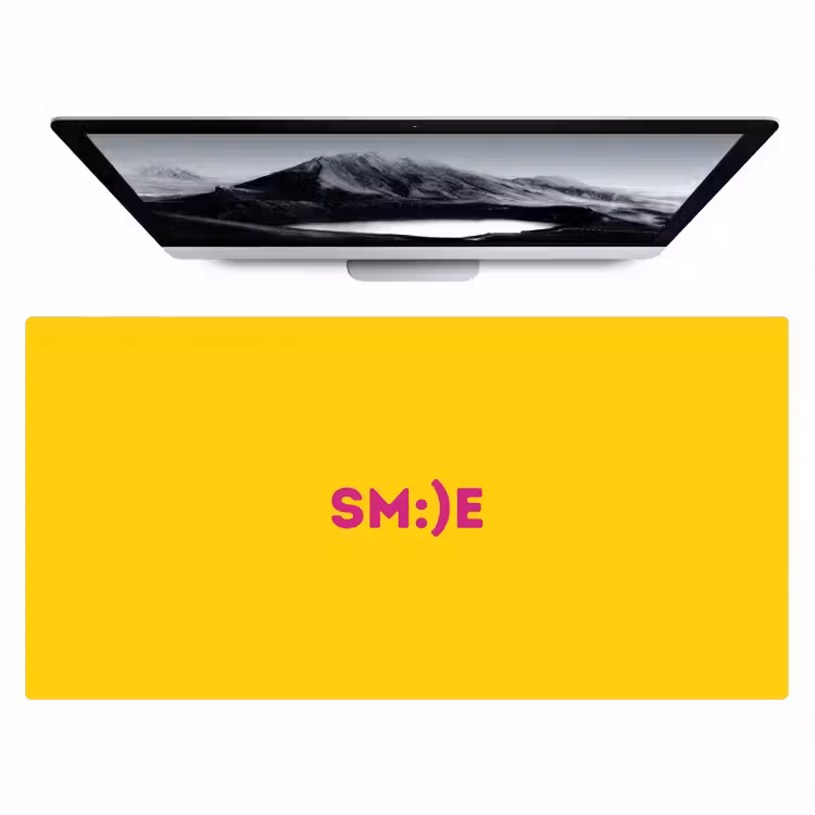 Smile - Roze - Geel Muismat XXL klein -zzz3d