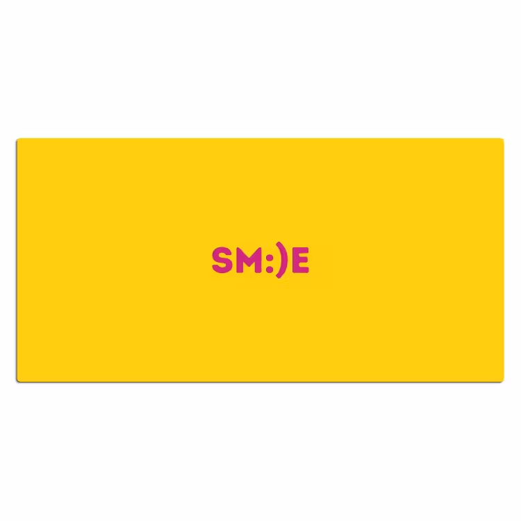 Smile - Roze - Geel Muismat XXL klein -3d_leeg