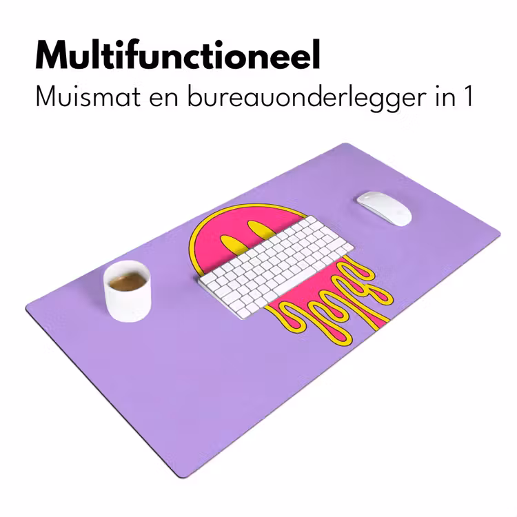 Smiley - Drip - Neon Muismat XXL klein -sfeer4