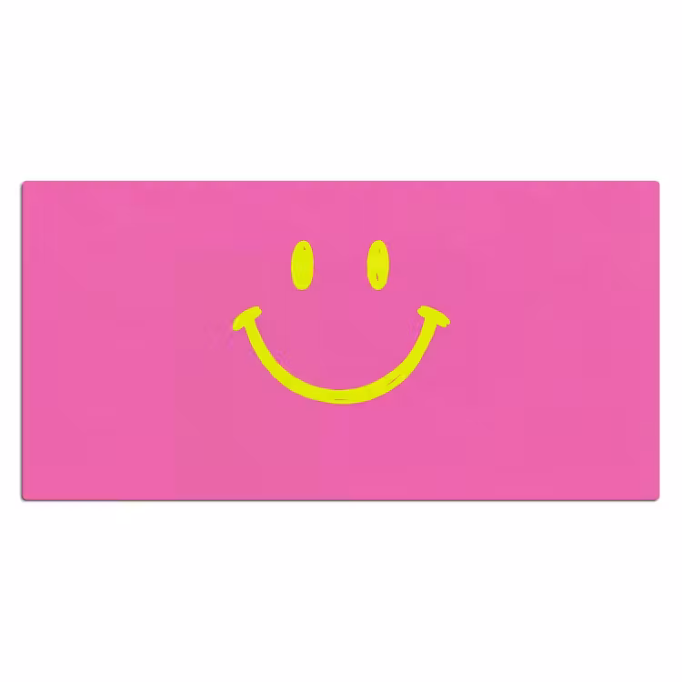Smiley - Vrolijk - Roze Muismat XXL klein -3d_leeg